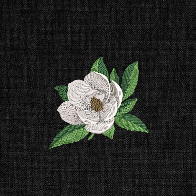 The Magnolia Flower Embroidery Design, Mississippi Flower State Machine Embroidery File, The Magnolia Floral, Instant Download Pes Dst image 5