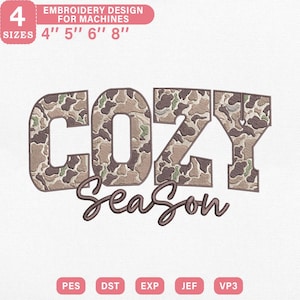 Cozy Season Camouflage Embroidery Design (Digital Download)