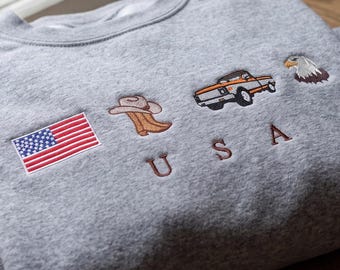 USA Embroidery Design For Machine, American Flag, Cowboy Boots, Cowboy Hat, Cowgirl, Truck, Jeep, Eagle, Patriot, July 4th, Instant Download