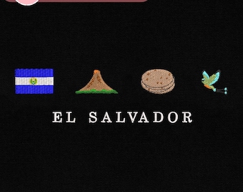 El Salvador Embroidery Design For Machine, El Salvador Flag, El Boquerón, Pupusa, Torogoz, Joya de Cerén, Travel Souvenir, Instant Download