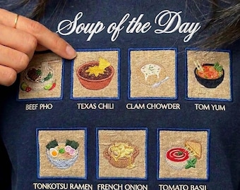 Soup Of The Day Applique Frame  Embroidery Designs, Get Ready with Me Digital File, Food Lover Pes Dst Jef Vp3, World Culinary Digital File
