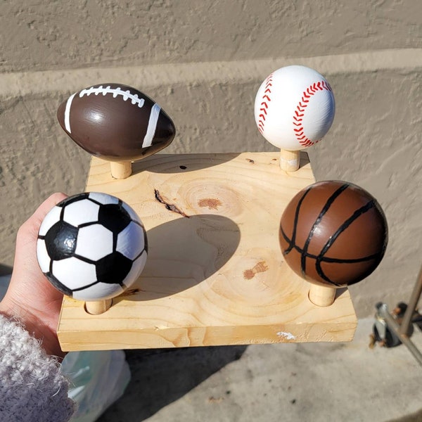 Custom HAND Painted Sports Planets Wood Post Finial Topper Knob