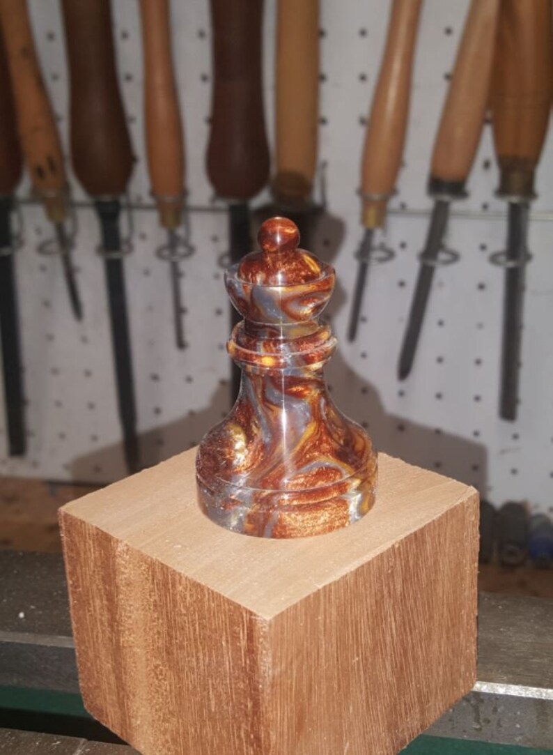 multiple colors available HANDMADE ACRYLIC CHESS Pieces look like Marble!