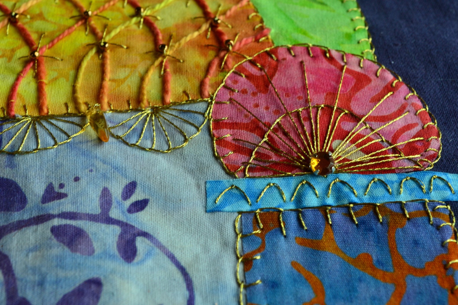 Patchwork moderne tableau textile patchwork mural Etsy France