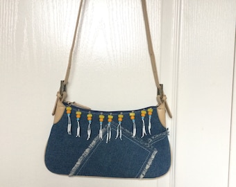 beaded jeans pouch-mini jeans bag