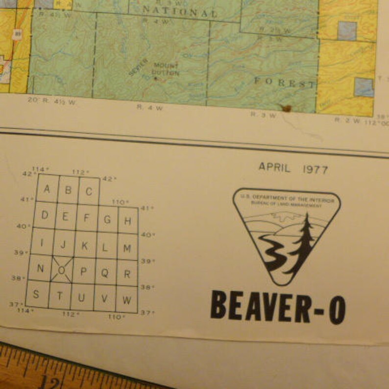 Vintage 1977 Utah Map Land Ownership Map Beaver County Etsy