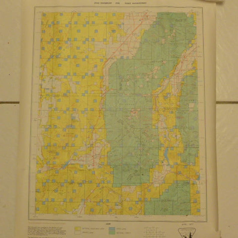 Vintage 1977 Utah Map Land Ownership Map Beaver County Etsy