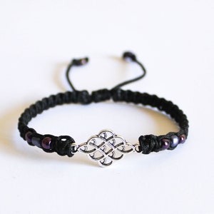 Very Nice Black Celtic Knot Symbol Bracelet