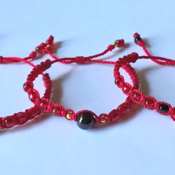 Set of 3  Red Protection Bracelets for Baby