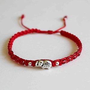 Red Elephant Protection Bracelet - Handmade Amulet for Luck, Strength and Energy Shielding