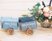 Rustic Handmade Log Escort Card / Wood Branch Seating Card Holder