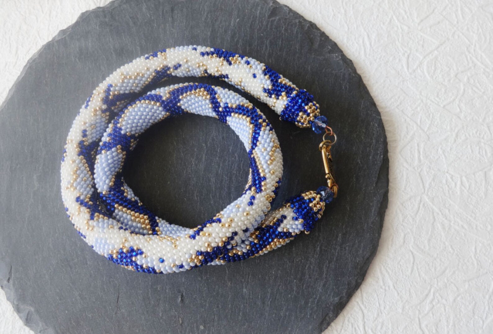 Statement Necklace Jewelry Bead Crochet Necklace Geometric Etsy