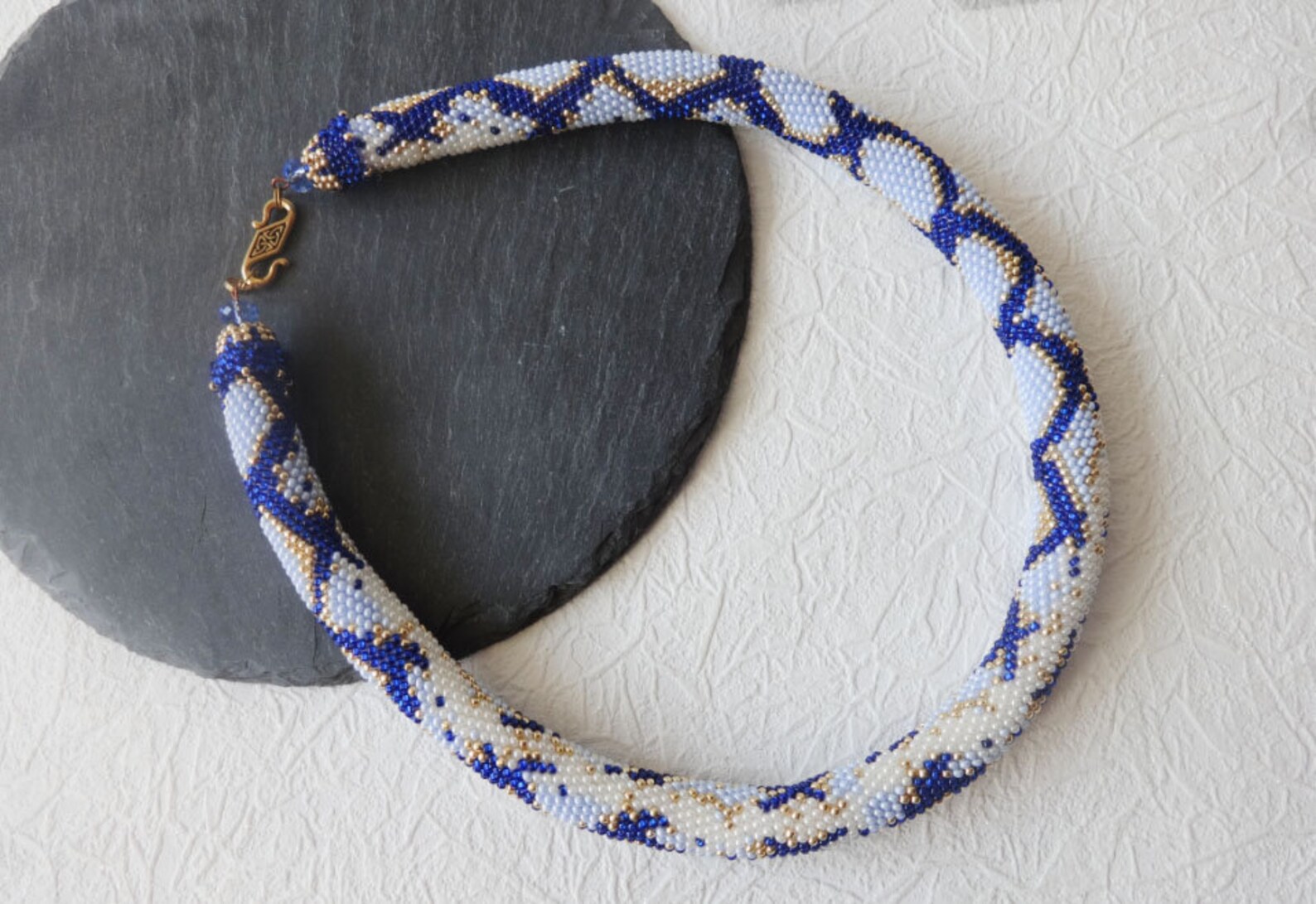 Statement Necklace Jewelry Bead Crochet Necklace Geometric Etsy