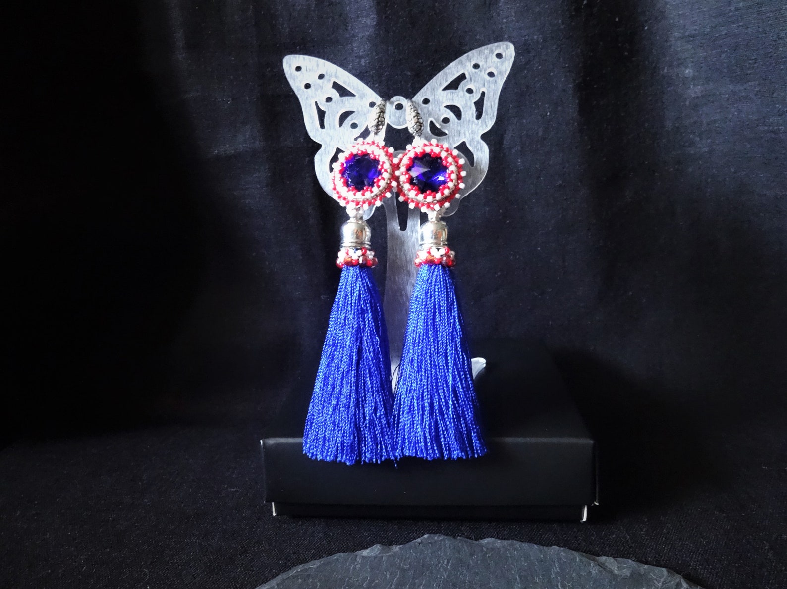 Long Tassel Earrings Extra Long Earrings Statement Earrings Etsy