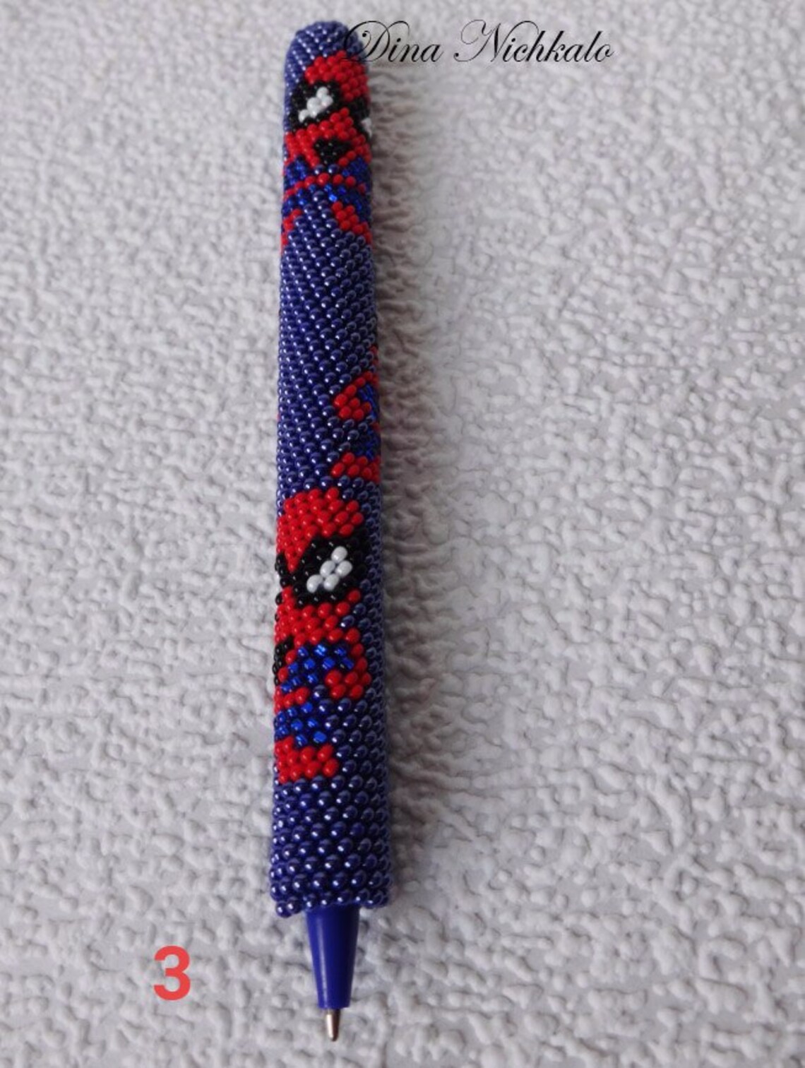 Beadwork Beaded Pen Wraps Office Gift Desk Accessories Pen Etsy