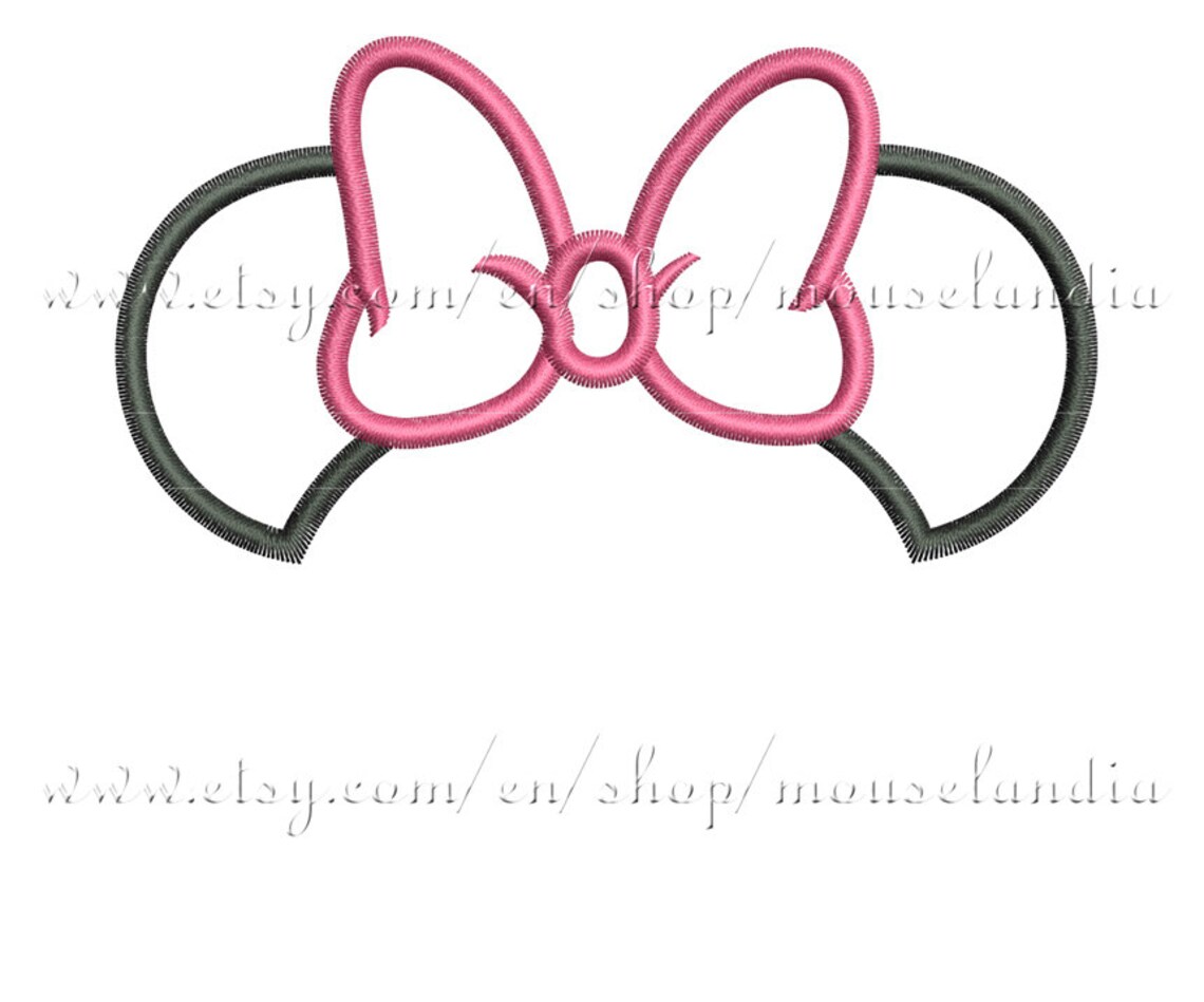 Cute Girly Mouse Ears Applique Monogram Design 2 Sizes 4X4 - Etsy