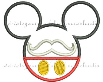 Cute mister  mouse mustache  Applique Design Embroidery  Instant Download 2sizes