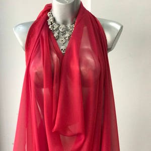 Silk chiffon fabric two tone red semi opaque 140cm wide