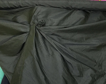 Dark green 100% dupioni silk fabric yardage By the Yard 54" wide raw silk Soie Sauvage
