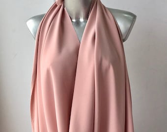 Blush Pink stretch crepe fabric,  2 way stretch pebble crepe textured polyester spandex 150cm 60 inches