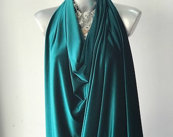 Peacock green Stretch Velvet velvet jersey velvet