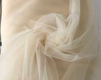 5 m Lotstück, antikes elfenbein creme farbe Tüll, weiches kleines Loch Tüll Elfenbein, Brauttüll, Schleier, 3 m 118 "Zoll breit