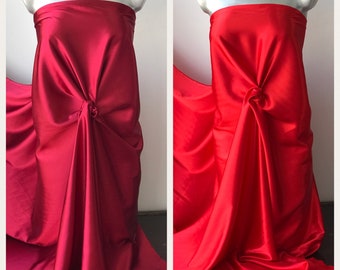 red satin fabric polyester spandex 2 way stretch lining under lace lingerie colour options 150cm wide