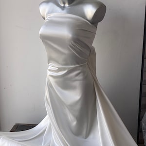 Ivory stretch satin satin fabric, bridal ivory satin, ivory stretch under lace