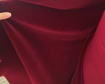 Burgundy Red cotton velvet fabric, premium quality by Niedieck 150cm wide velvet coating 307 g/sqm