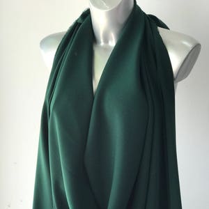 Green crepe back satin fabric 2 way stretch polyester spandex 150cm 60 inches