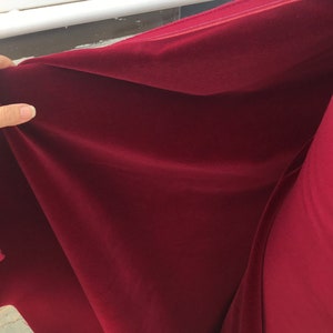 Tejido de terciopelo de algodón rojo burdeos, calidad premium de Niedieck Recubrimiento de terciopelo de 150 cm de ancho 307 g/m²