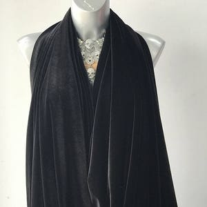 Black Stretch Velvet velvet jersey elastane velvet spandex, velour