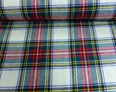 wool Tartan fabric Red and white check fabric kilt plaid skirt bustle sewing dressmaking shawl stole scarf 150cm 60 quot