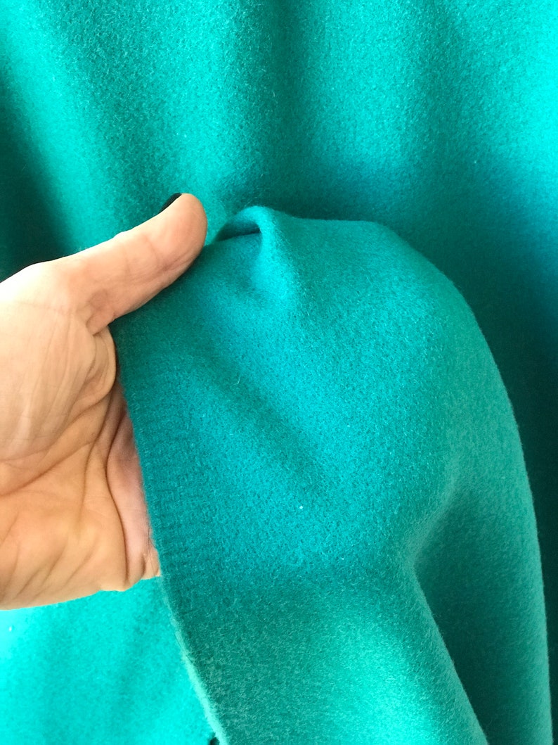 Green coat overcoat cape fabric pure wool image 2