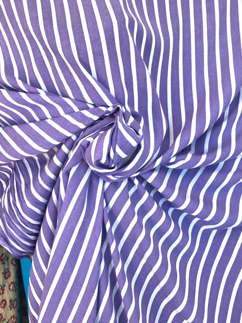 Purple White Striped Viscose Fabric Crinkled Viscose Fabric | Etsy ...