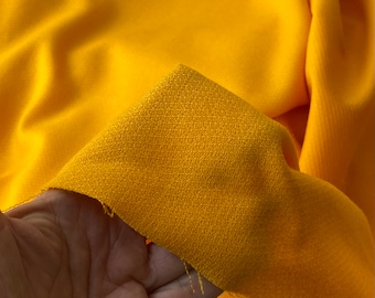 Yellow wool double crepe fabric