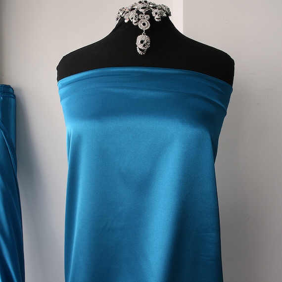 Polyester Spandex Satin Fabric Shiny Stretch Satin Fabric Dress