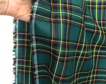 STOFFBOOK Schottenkaro-Stoff Tartan – Grün, 150 Cm Breit, 70% Polyester/30% Viskose
