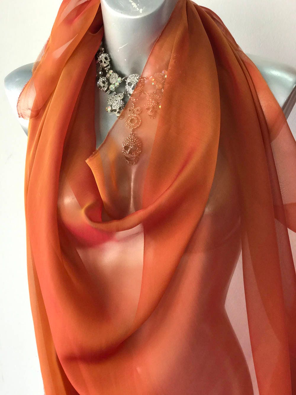 Orange Silk Chiffon Petal 600 Fabric main image 0