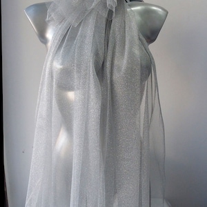 silver tulle Metallic tulle mesh, Christmas Tablecloth Tutus Skirts Garters millinery Hat party decoration 150cm 60&quot;