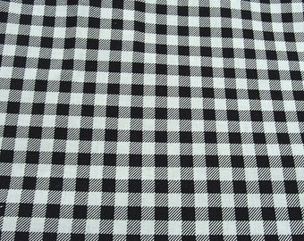 black on white 100% cotton print fabric check pattern gingham medium thick medium stiff print fabric animal print curtain table cloth