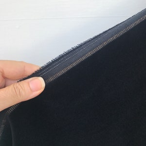 Black  cotton velvet fabric, premium quality by Niedieck 150cm wide velvet coating 307 g/sqm