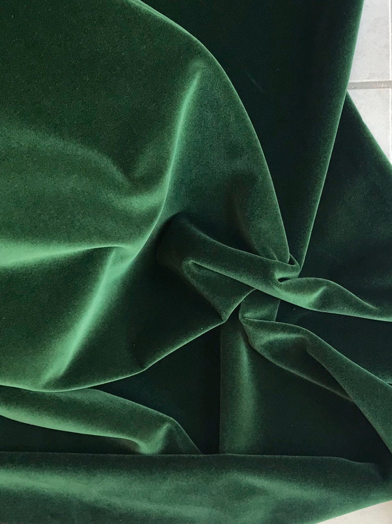 Green cotton velvet fabric grass green velvet fabric premium Etsy