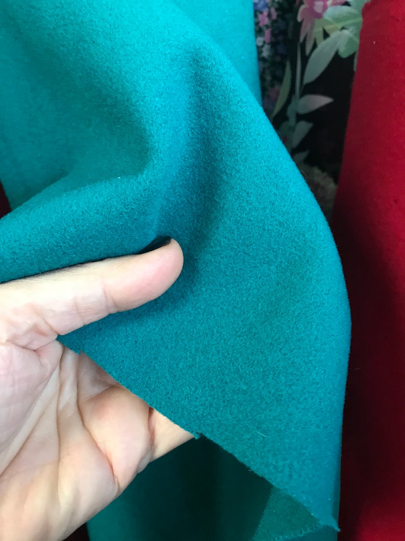 Green coat overcoat cape fabric pure wool image 4