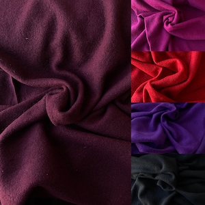 Black wool fabric, red wool fabric, purple wool fabric, burgundy wool fabric, Boiled wool fabric for dressmaking
