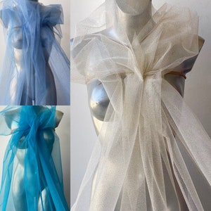 Glitter tulle fabric 3M length, bridal decoration gold glitter tulle silver glitter tulle blue glitter tulle