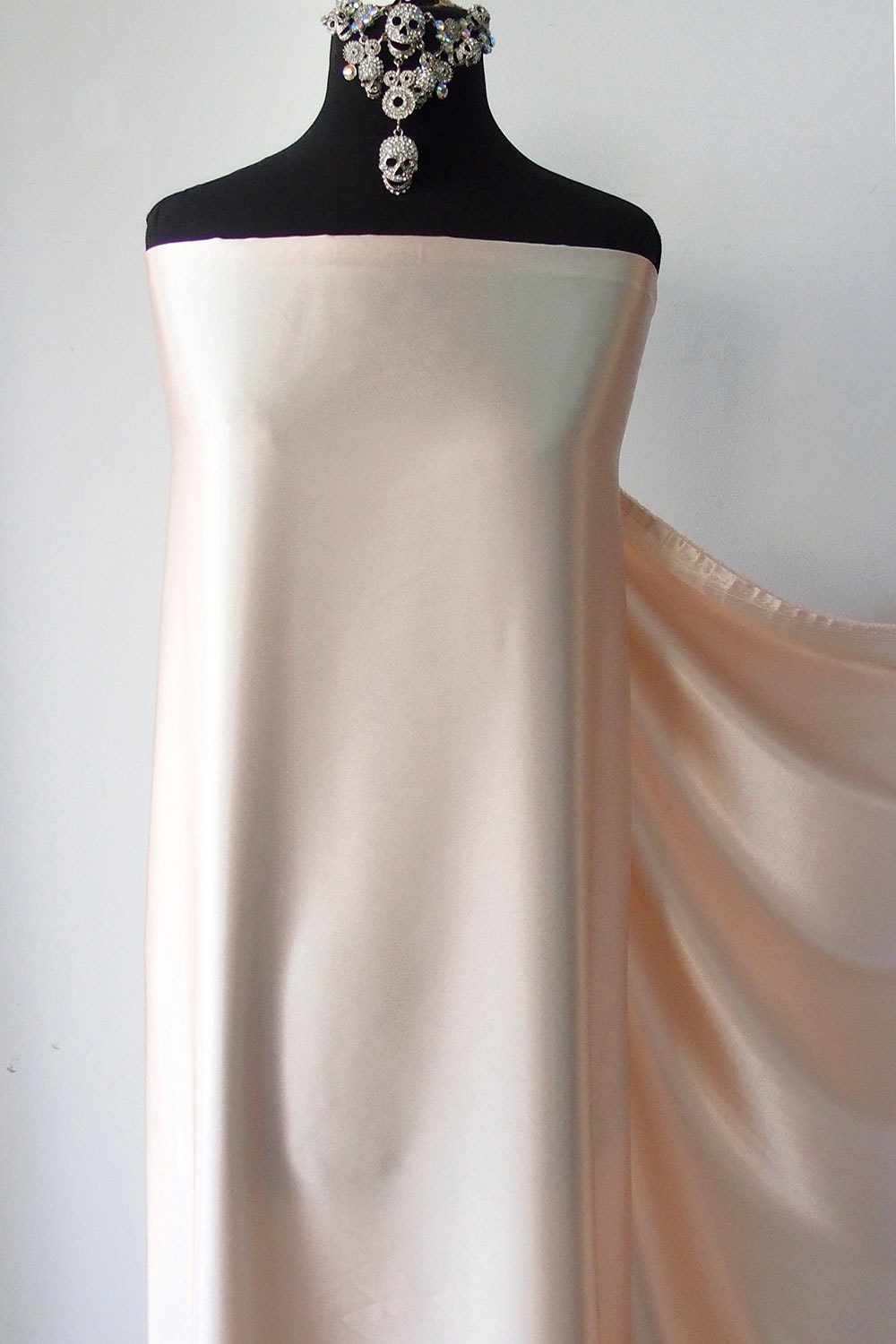 polyester spandex satin fabric shiny stretch satin fabric dress shirt  lingerie nude gold pink many colors 150cm wide