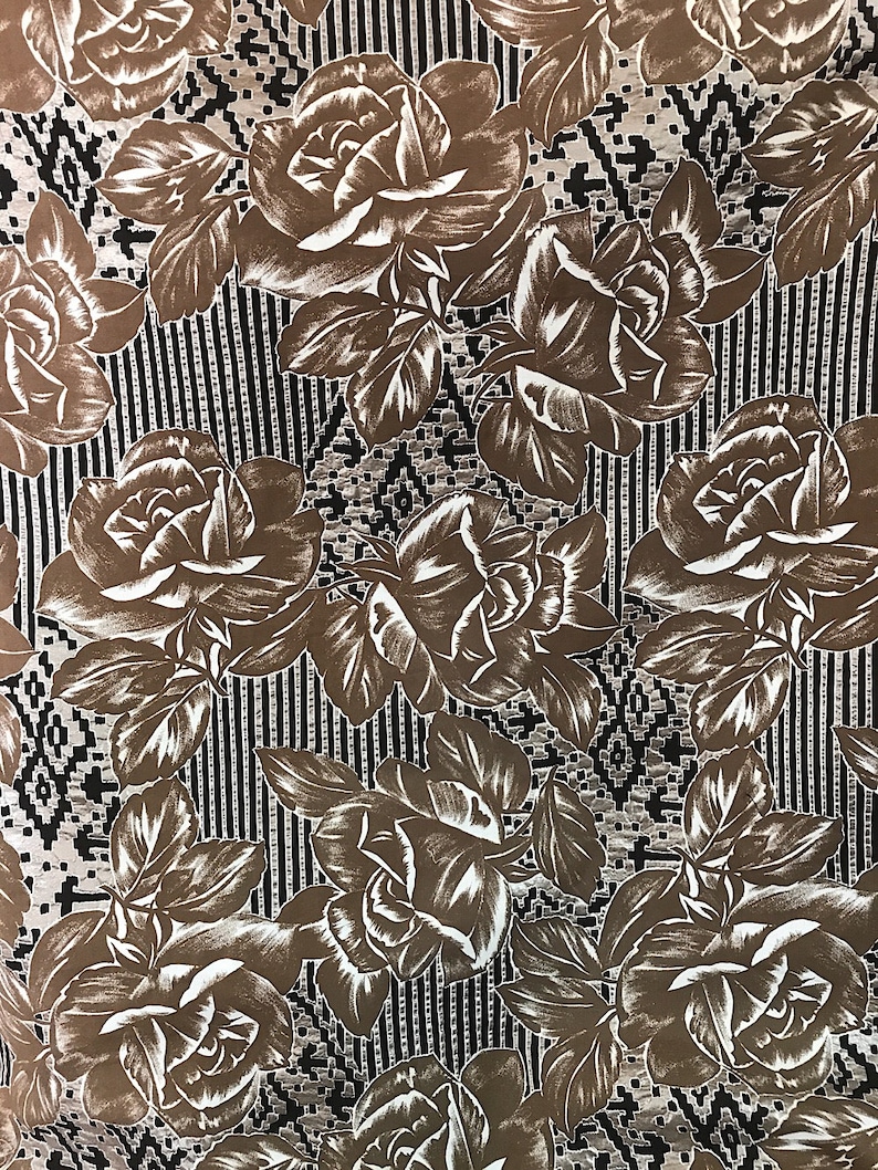 Large floral sun dress fabric 100/% cotton Swiss production 140cm wide