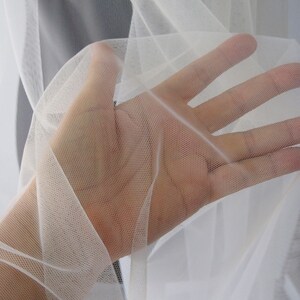 Ivory tulle fabric for embroidery all purpose bridal 140cm wide 54 inches image 4