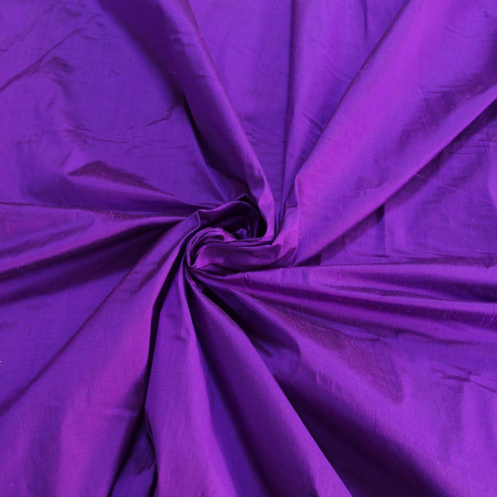 Magenta purple 100% dupioni silk fabric yardage By the Yard | Etsy
